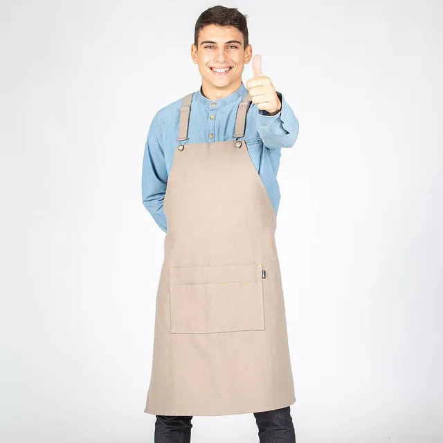 Gary's tablier bavette gris 82x72 cm 2 poches