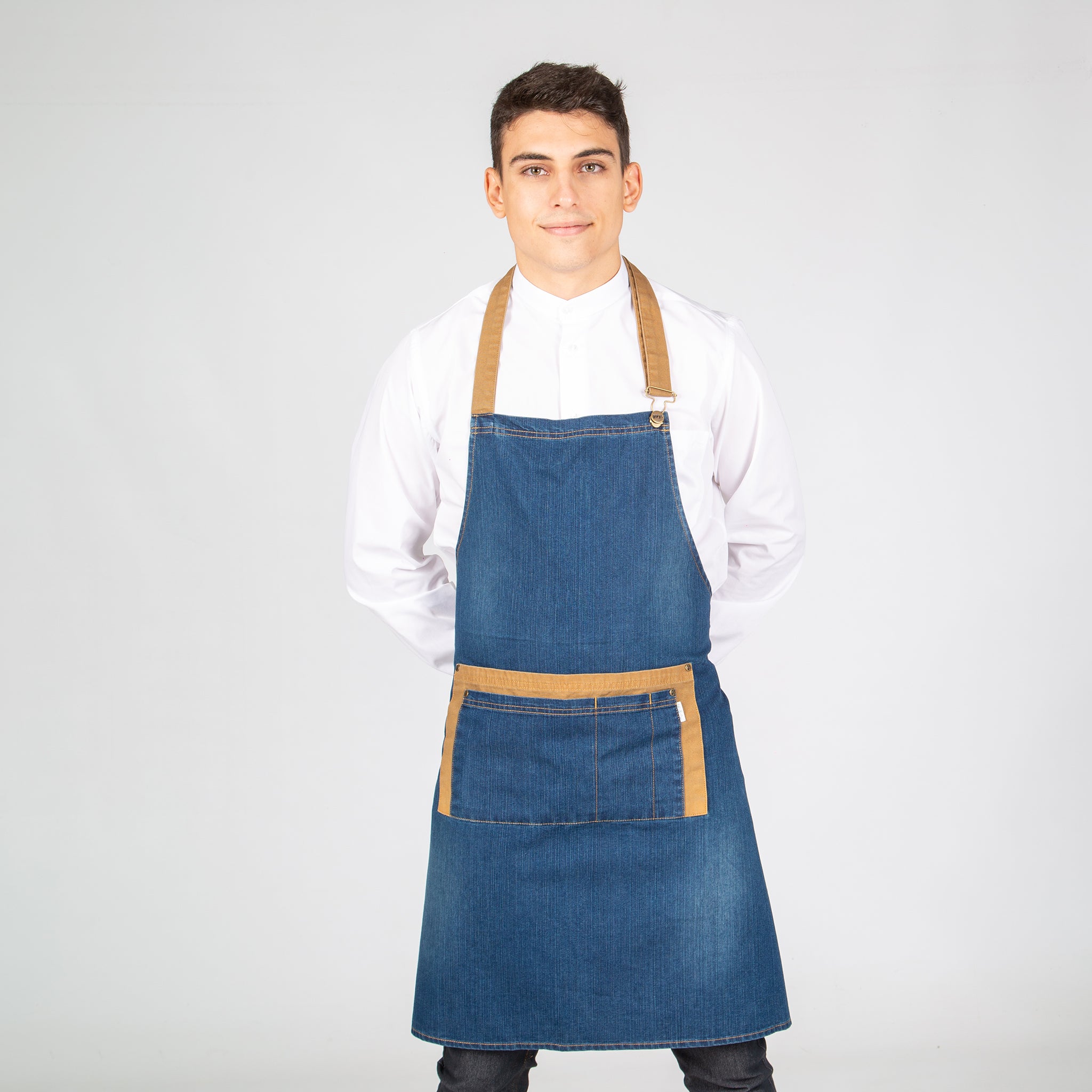 Gary's tablier bavette denim indigo albero 85x80
