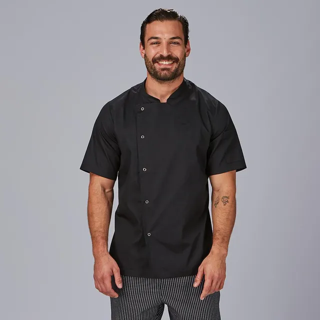 GARY'S Luque veste cuisine unisexe col mao blanche manches courtes