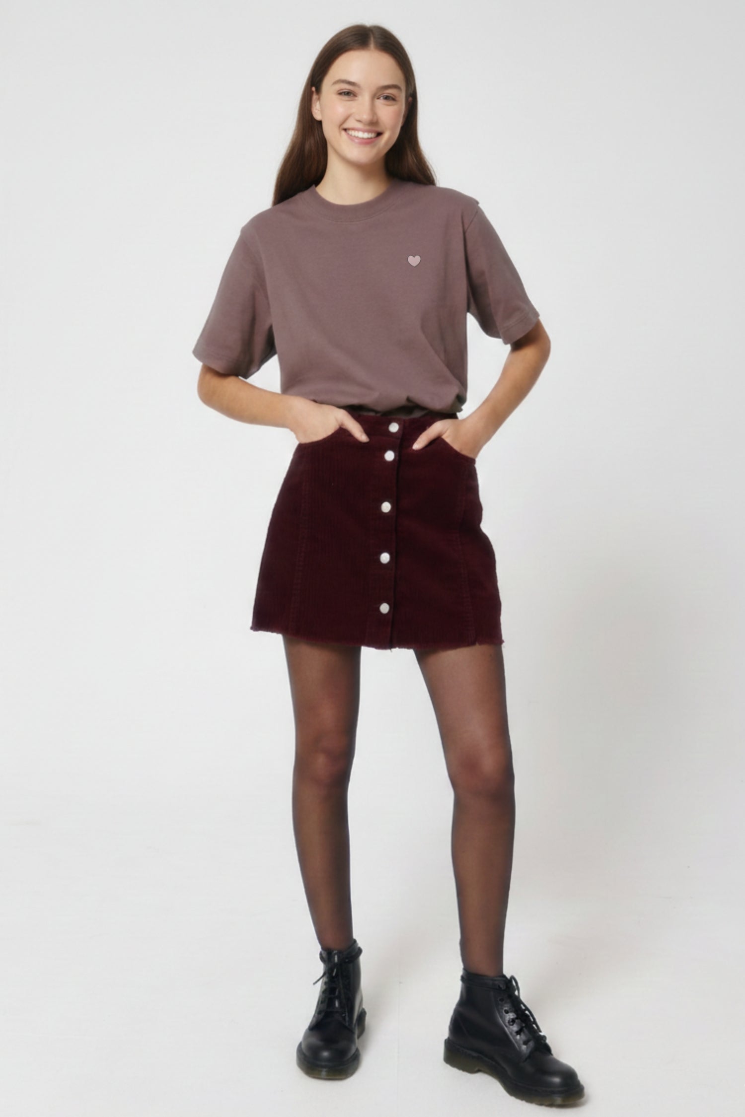 Aelin Slimfit NEW T-shirt coton unisexe motif coeur noir