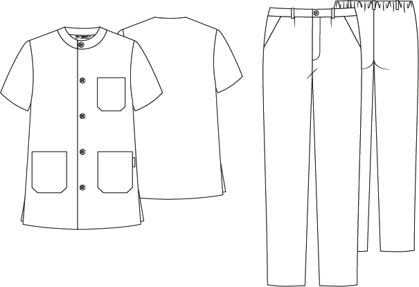 Gary's Sets Scrub Button tenue médicale bleu ciel XXS