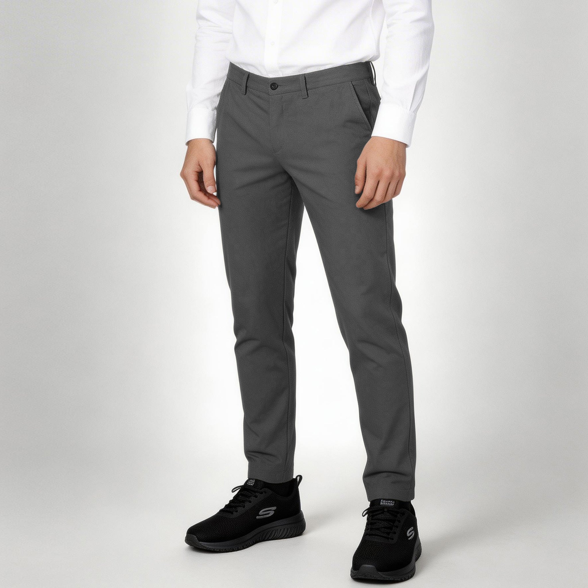 GARY'S pantalon chino homme noir slim stretch coton