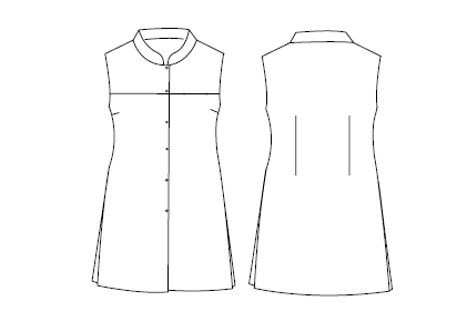 GARY'S Linen blouse blanche sans manches col mao coton