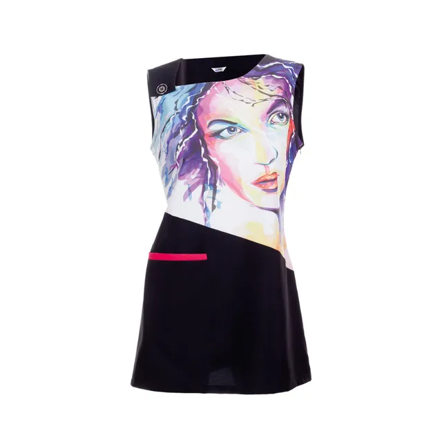 GARY'S Dresses robe sans manches noire aquarelle