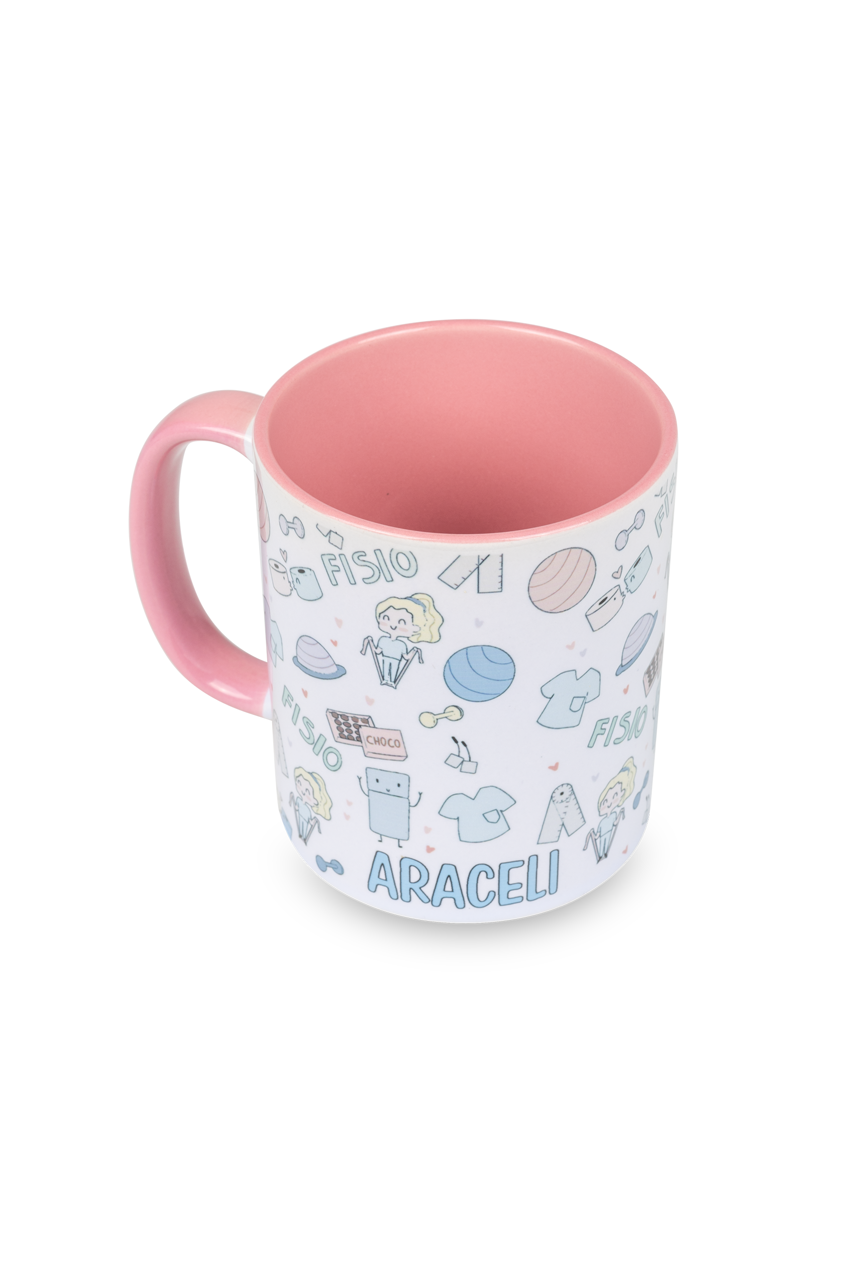 Enfermania Regalos Fisio Pastel tasse rose personnalisable 350 ml