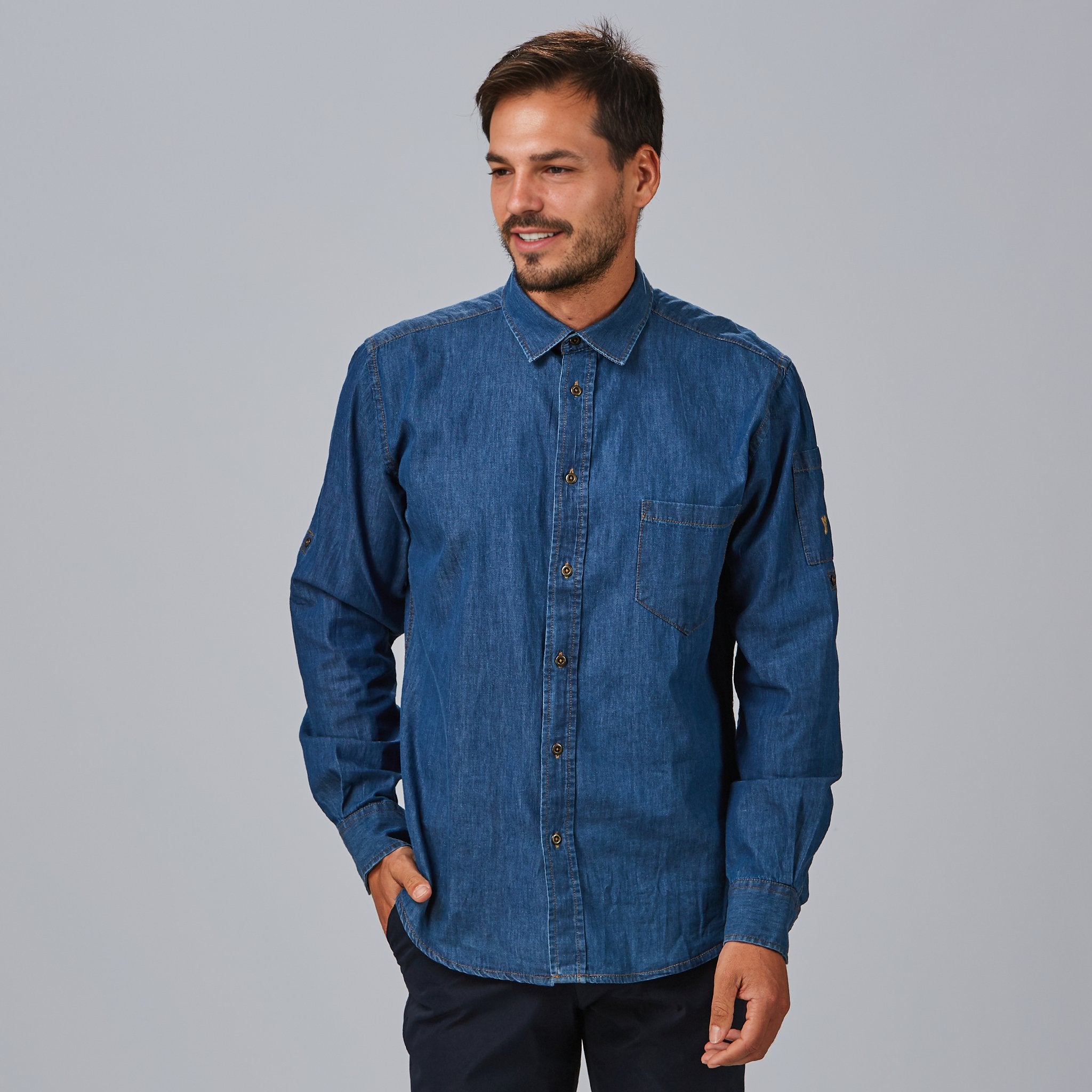 Gary's Mattia Chemise Homme Denim Slim Manches Longues