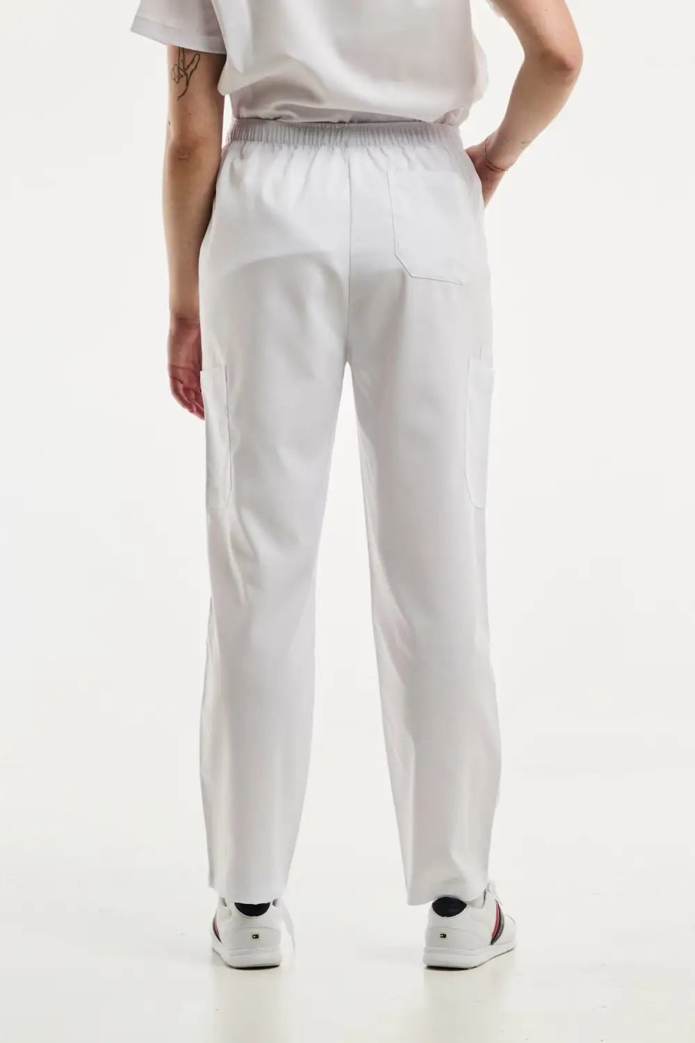 Aelin EMMA pantalon médical femme blanc stretch