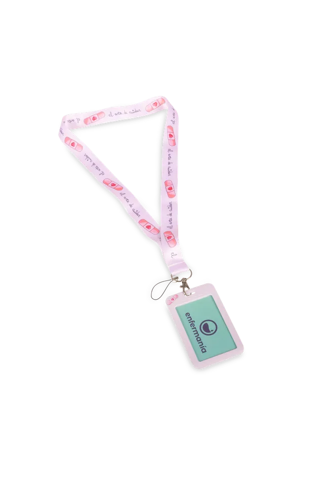 Enfermania Accesorios Tirita tour de cou porte-badge rose