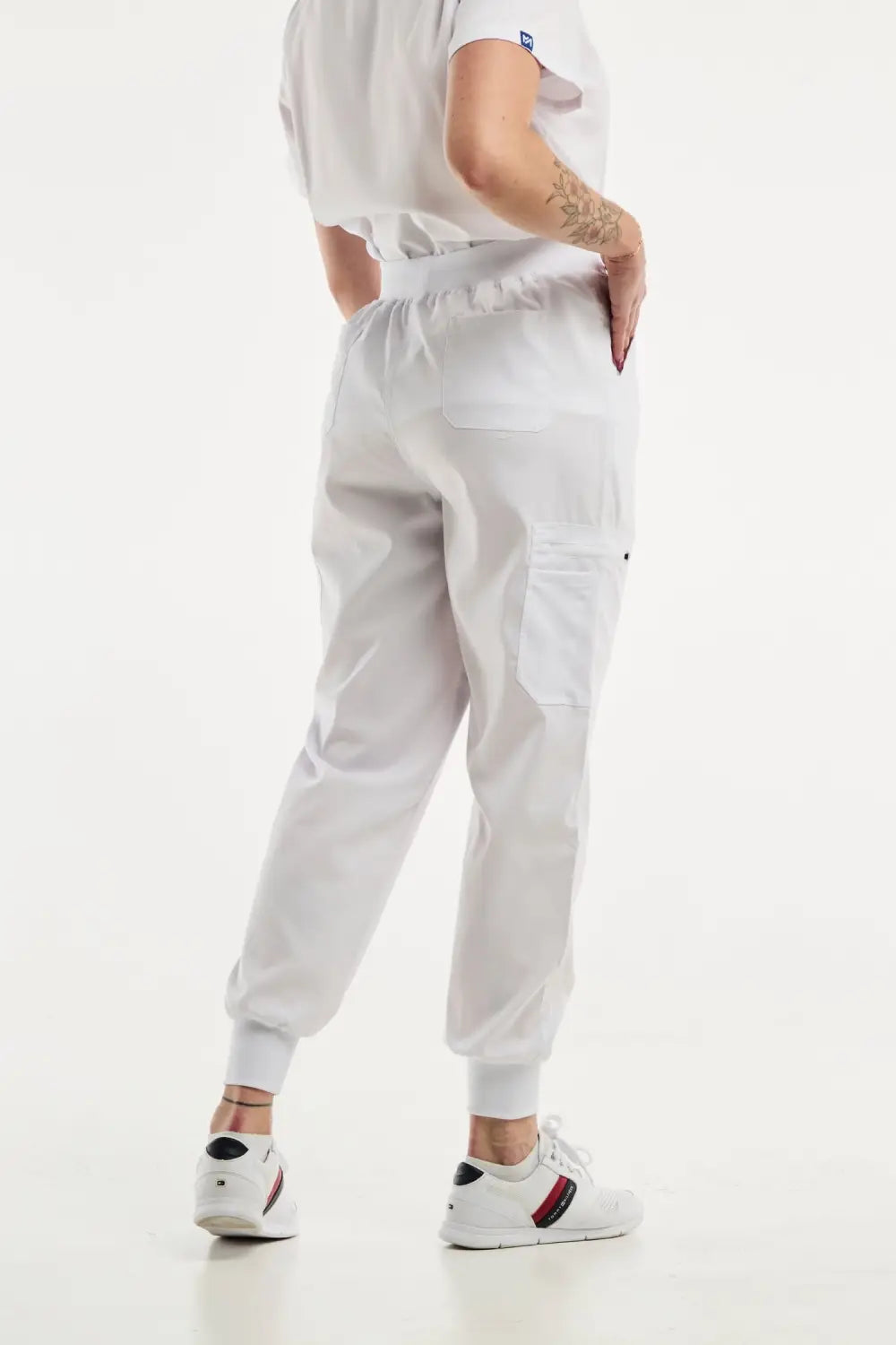 Aelin EMMA jogger pantalon médical femme blanc stretch