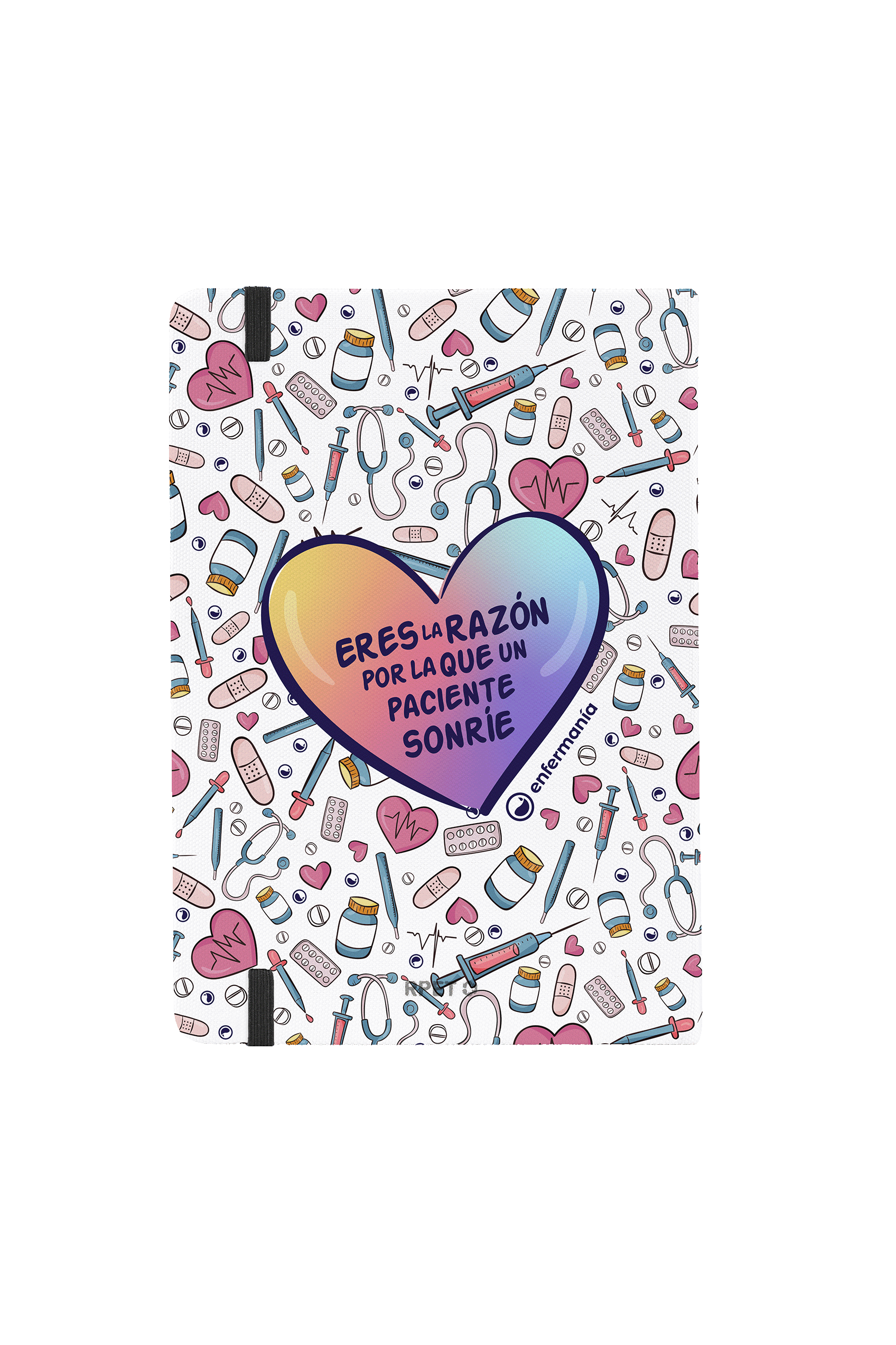 Enfermania Colorful carnet A5 ligné élastique noir