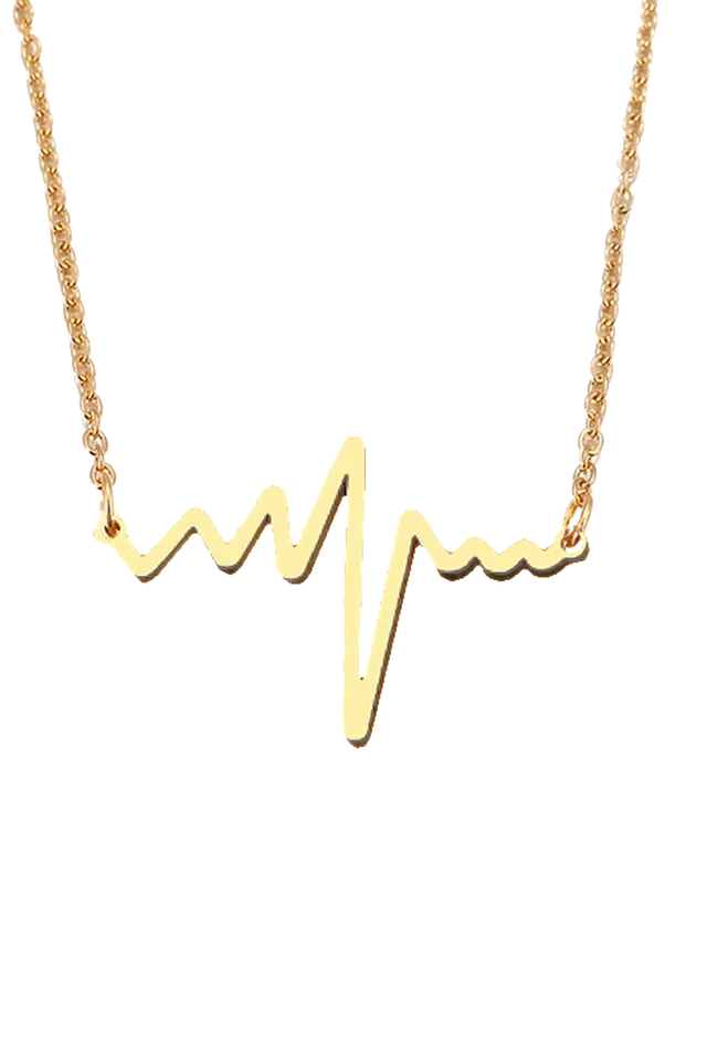 Enfermania Collier battement cœur doré acier 45 cm