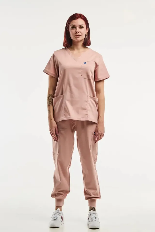 Aelin EMMA tenue médicale femme rose clair tunique + jogger