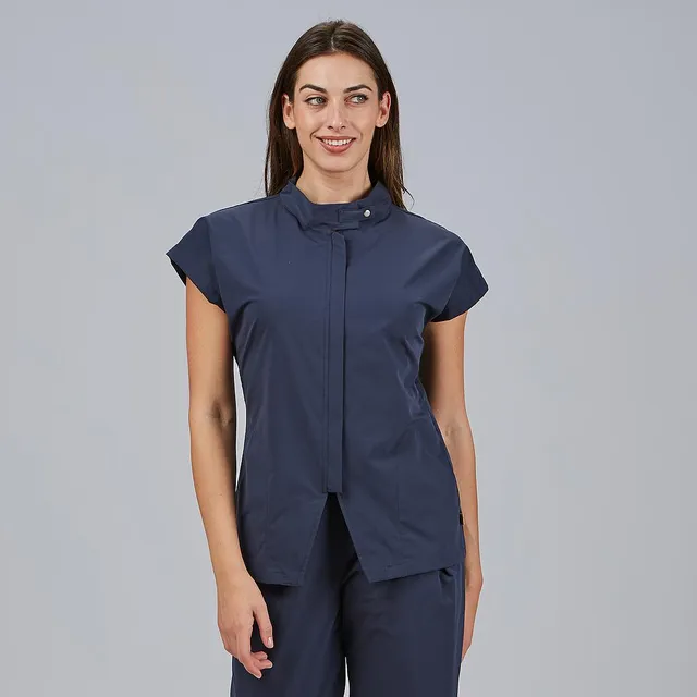Gary's Musa Blouse Médicale Femme Noire Zip M/Courtes