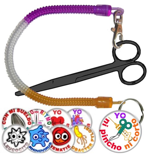Enfermania Regalos porte-ciseaux spiralé badge PIPAS