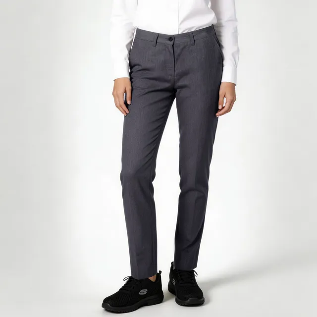 GARY'S Chino Pantalon femme gris stretch slim