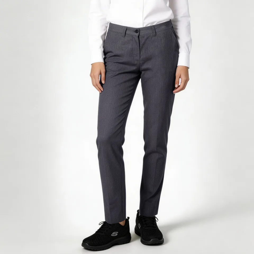 GARY'S Chino Pantalon femme gris stretch slim