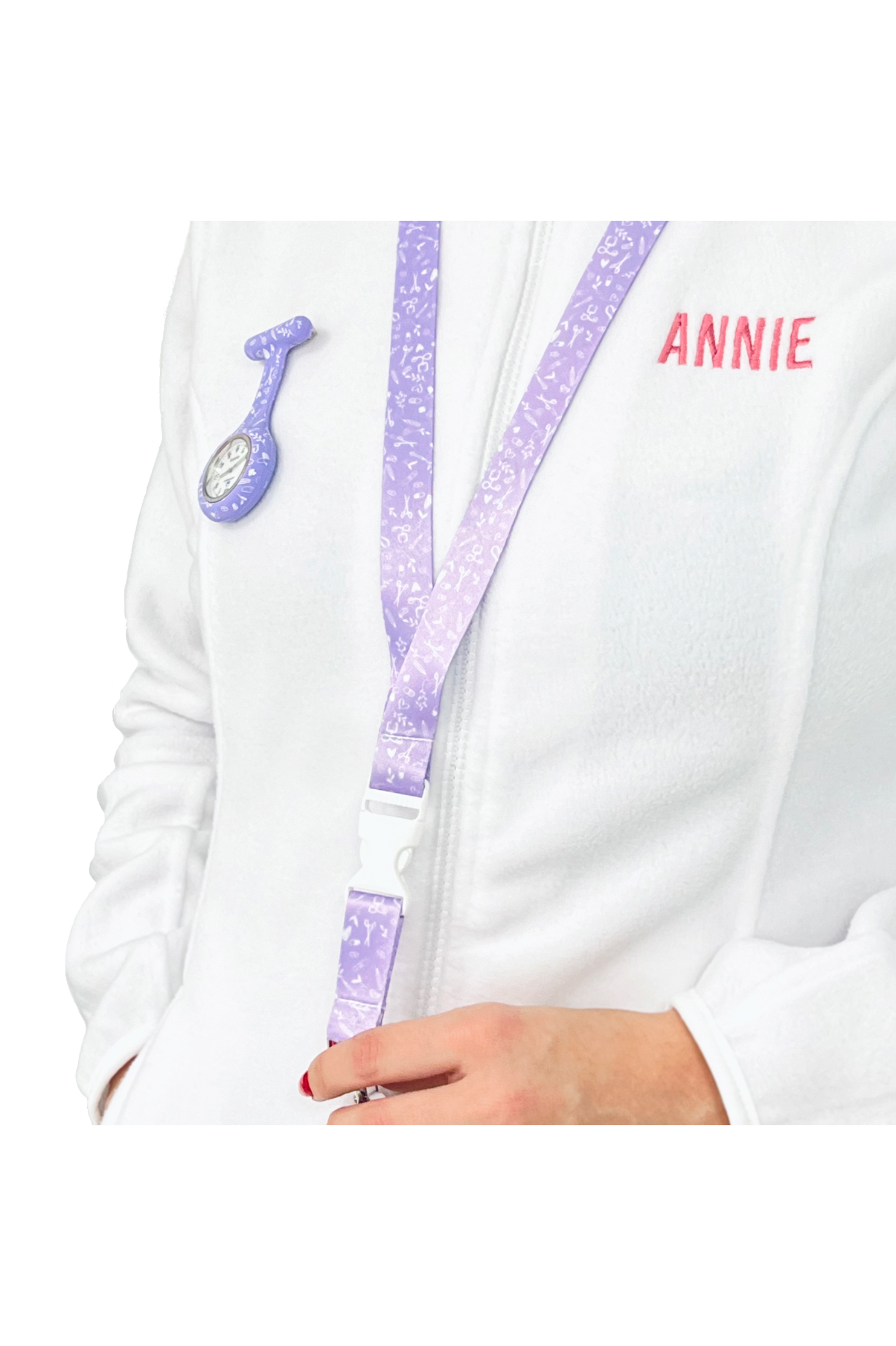 Enfermania Sweet Tour de Cou Lanyard Infirmière Aqua Rose