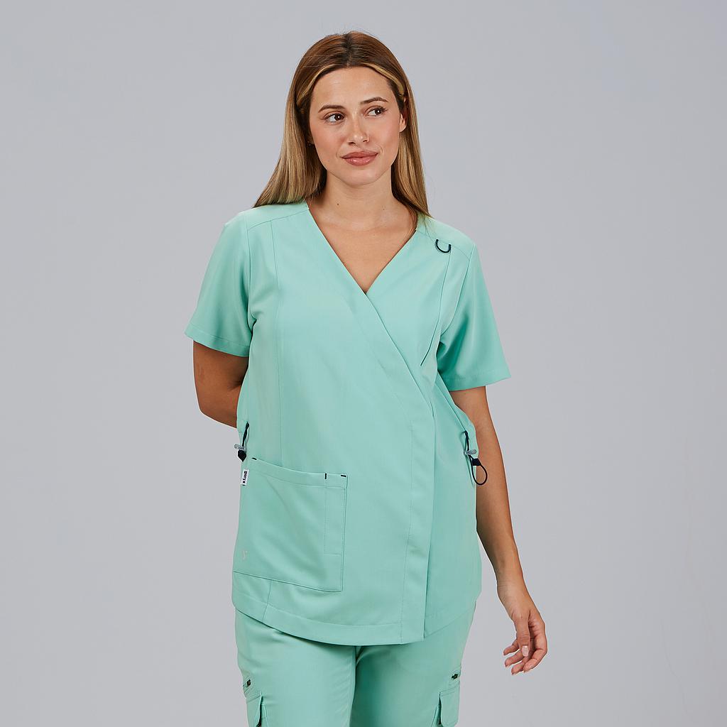 GARY'S Elira blouse médicale noire manches courtes stretch