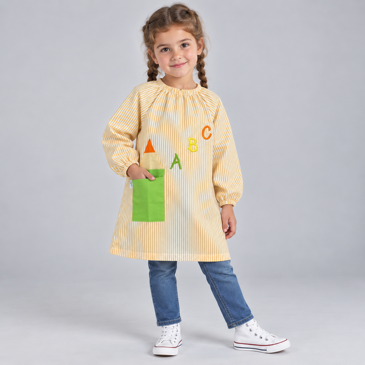 GARY'S Children tablier école vichy jaune taille 6