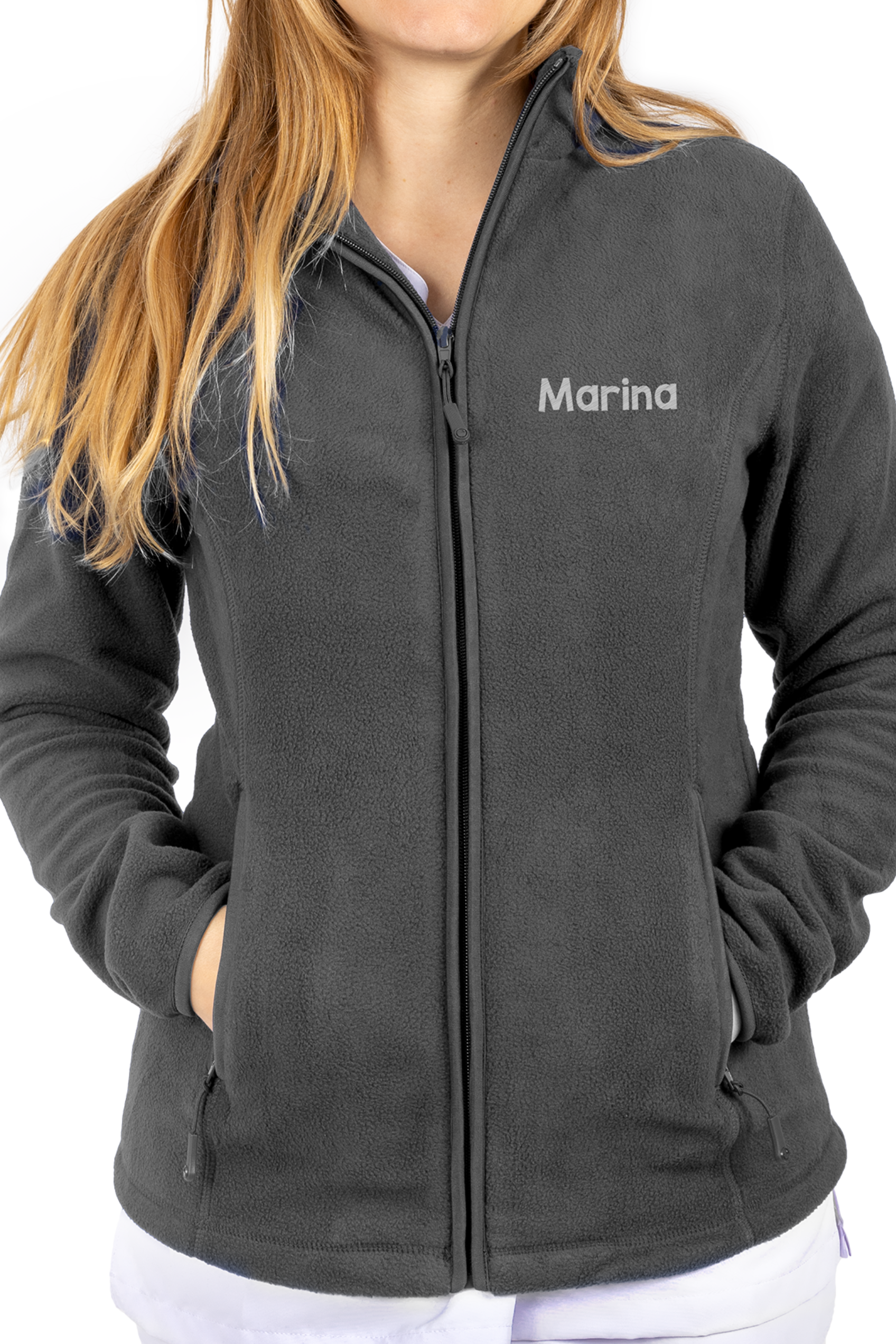 Enfermania Dentiste veste polaire femme grise personnalisée