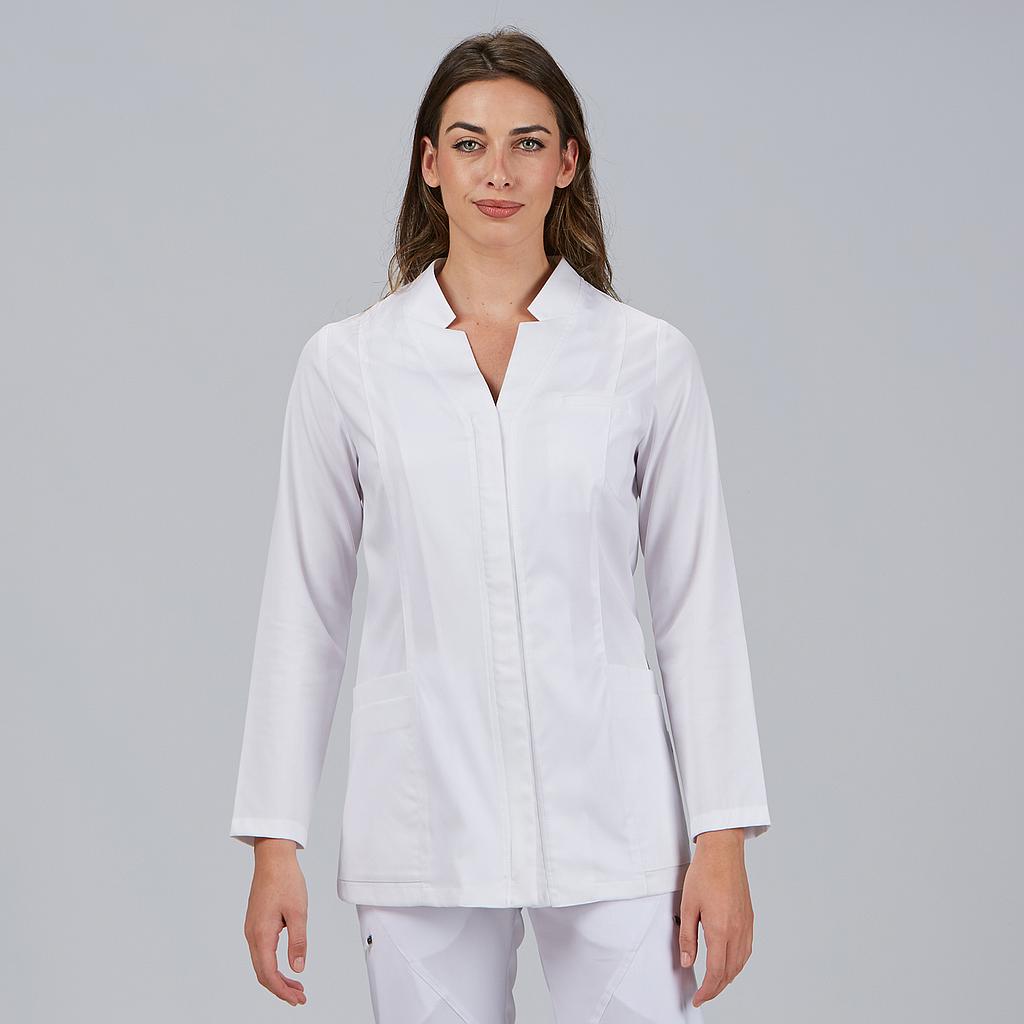 GARY'S Marilia robe médicale femme blanche zip
