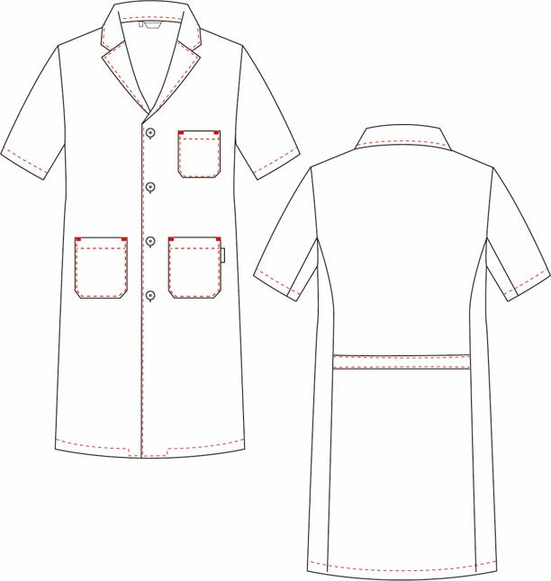 Gary's Robes blouse médicale blanche unisexe manches courtes