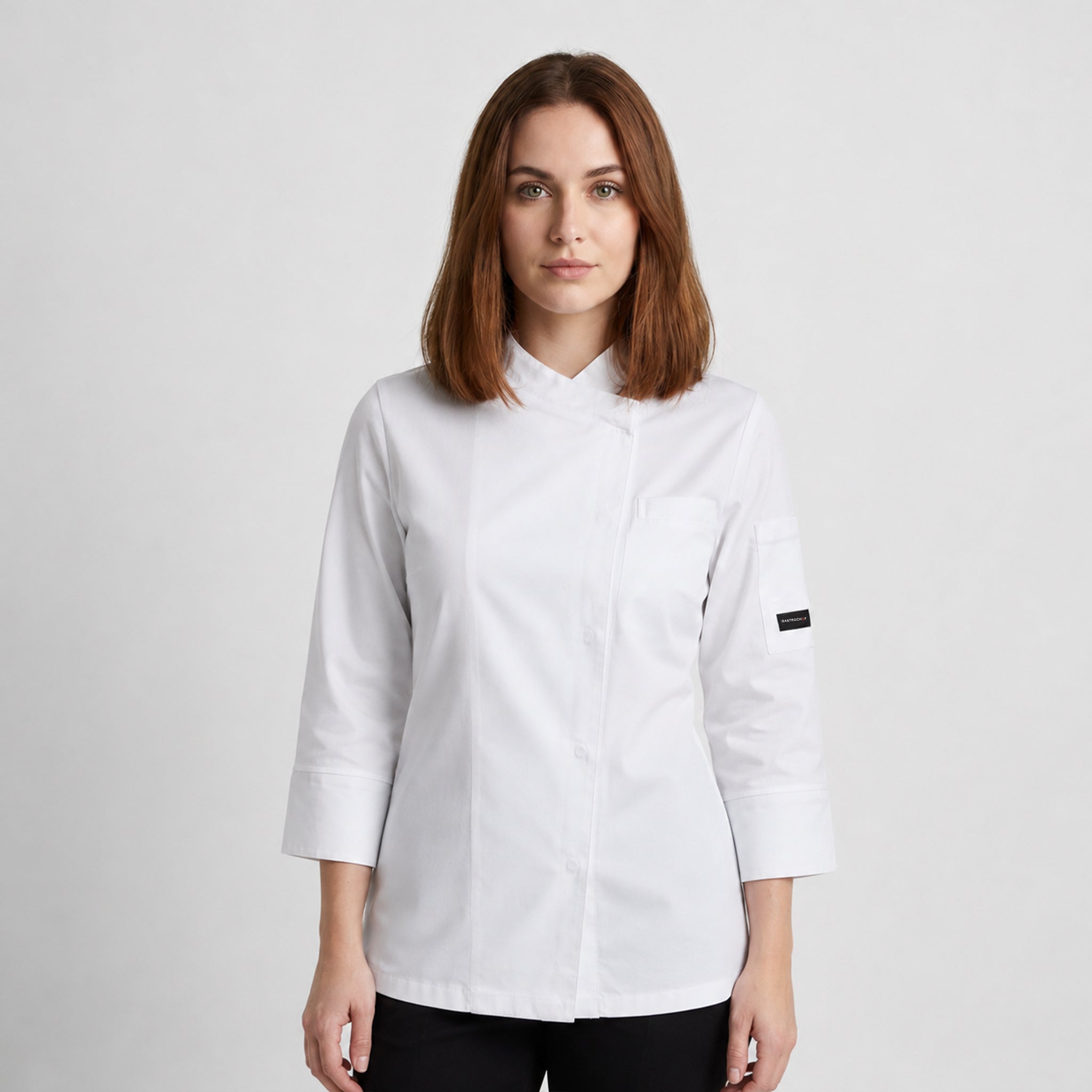 GARY'S Galatea Veste Cuisine Femme Blanche Coton