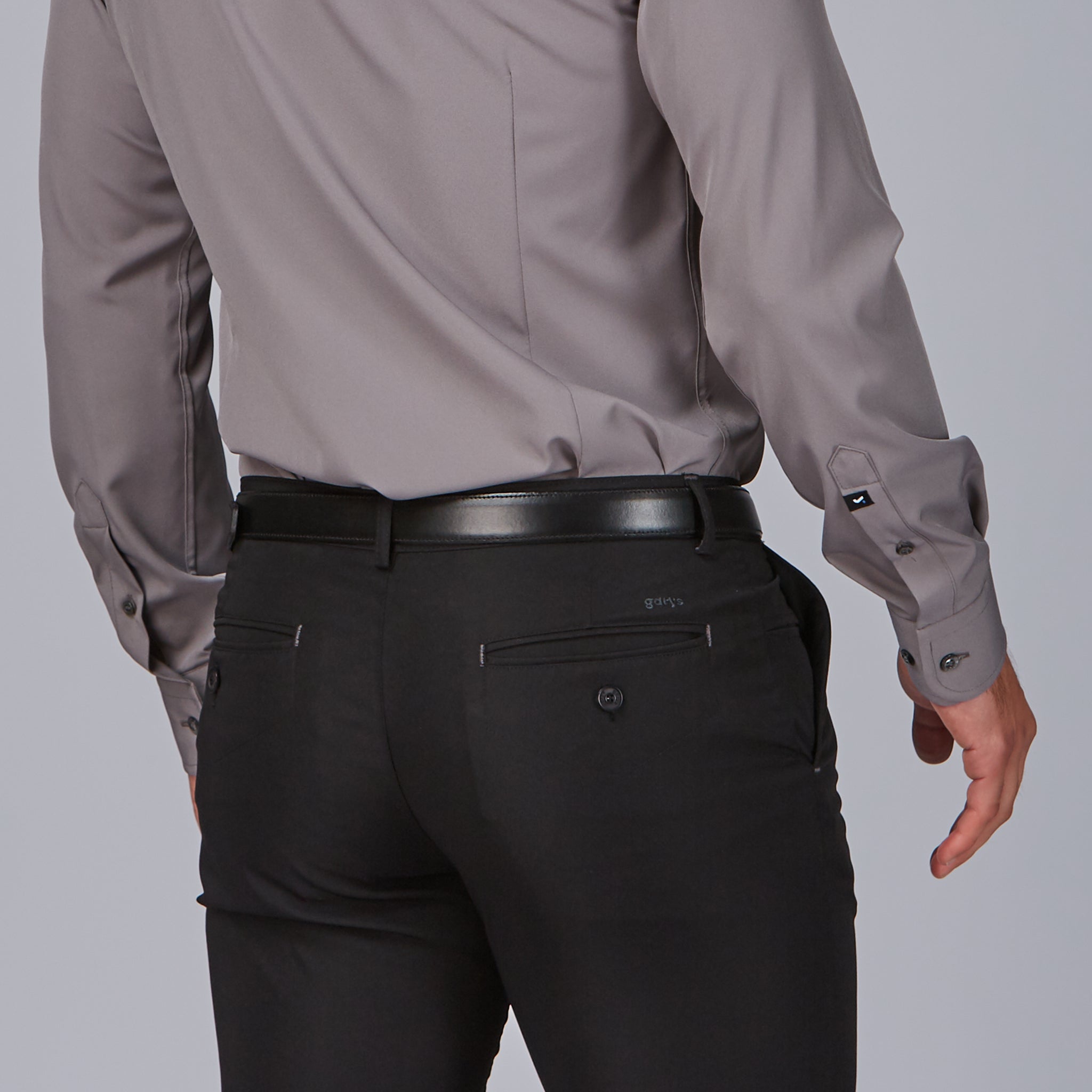 Gary's T400 pantalon chino homme noir infroissable