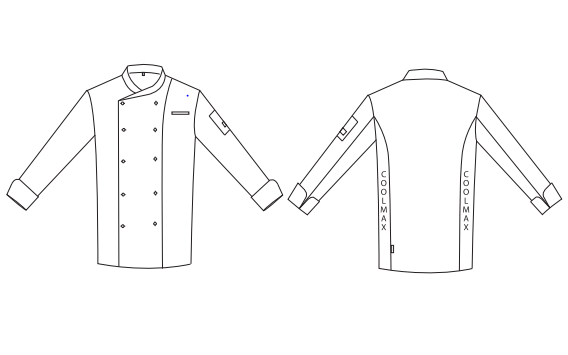 Gary's Cronos veste de cuisinier noire 100% coton