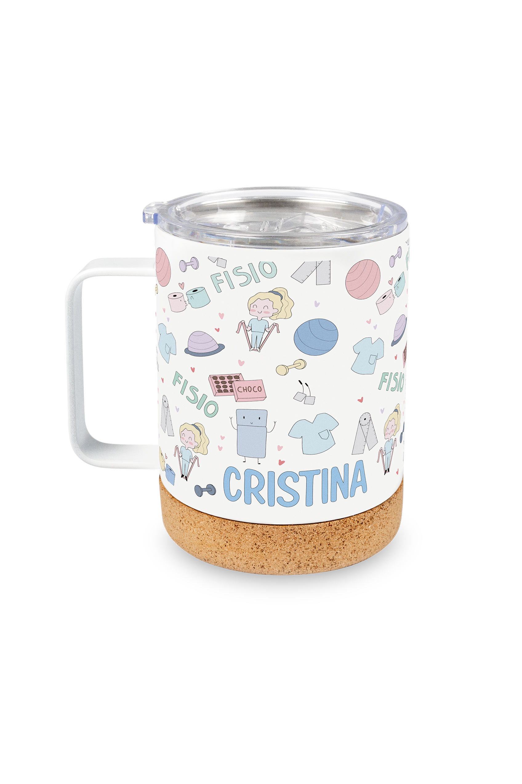 Enfermania Fisio Pastel pack gourde 500 ml + mug inox 330 ml