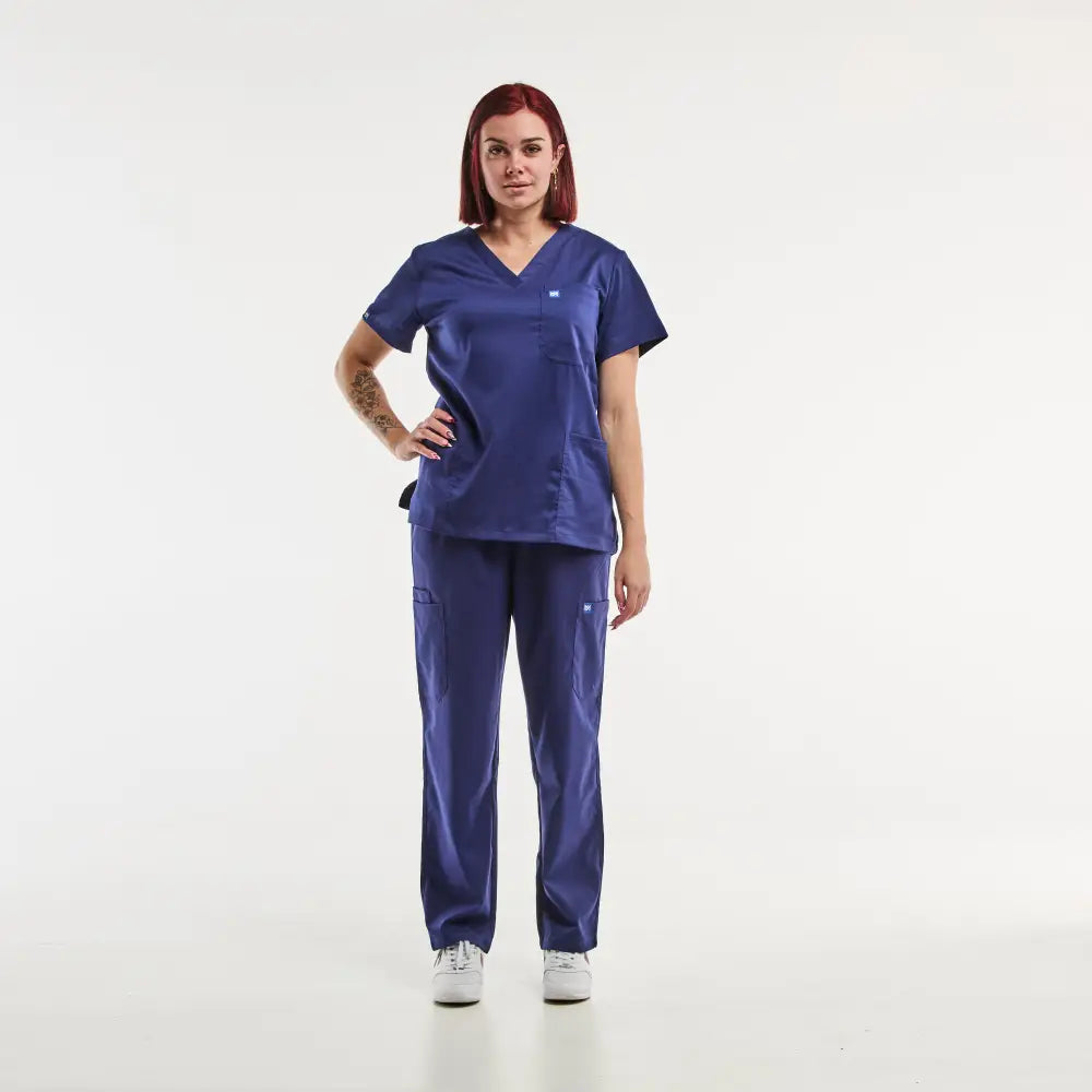 Aelin EMMA tenue médicale femme bleu marine stretch