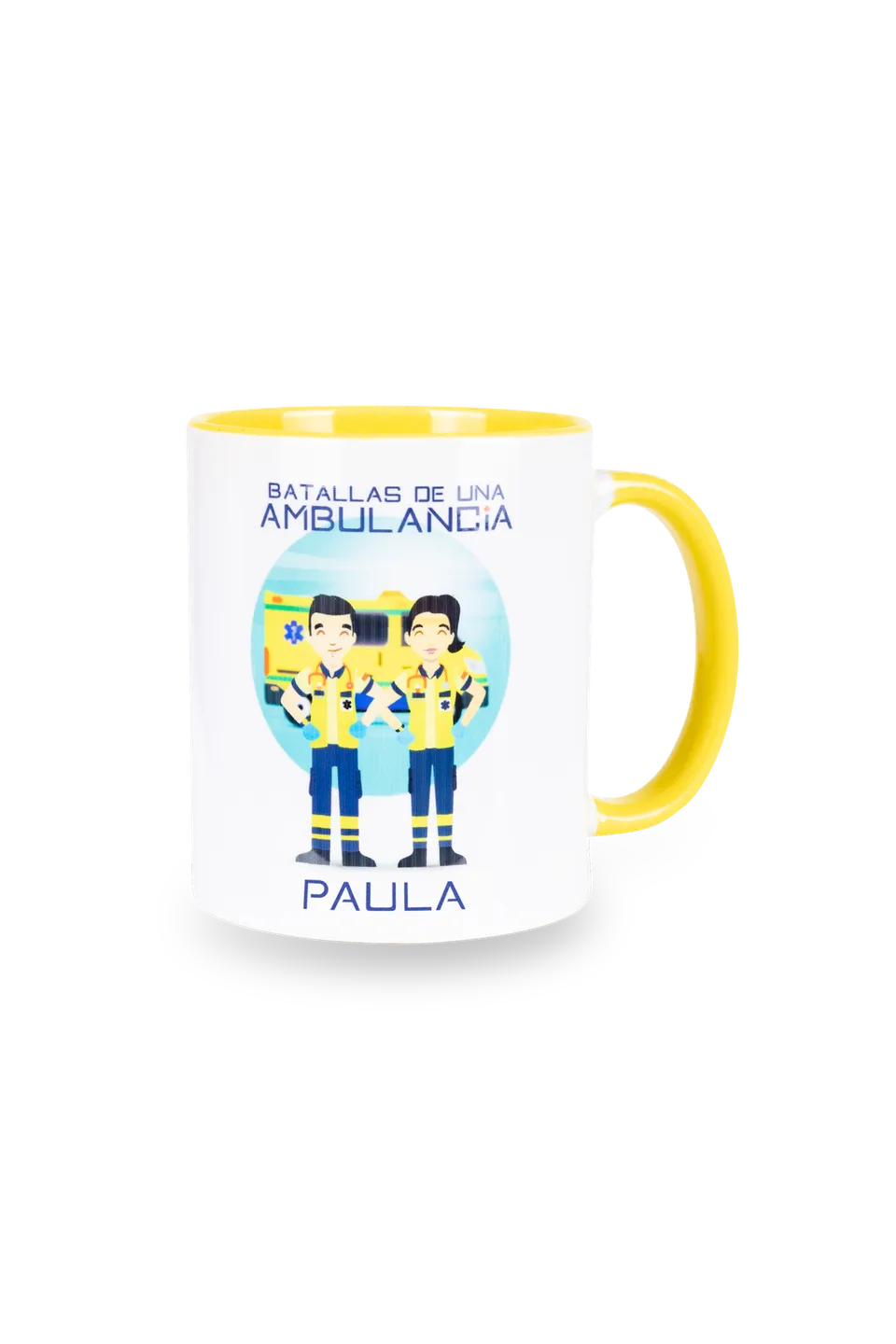 Enfermania Batallas Ambulancia mug céramique jaune 350 ml