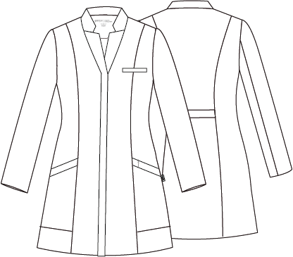 GARY'S Marilia robe médicale femme blanche zip