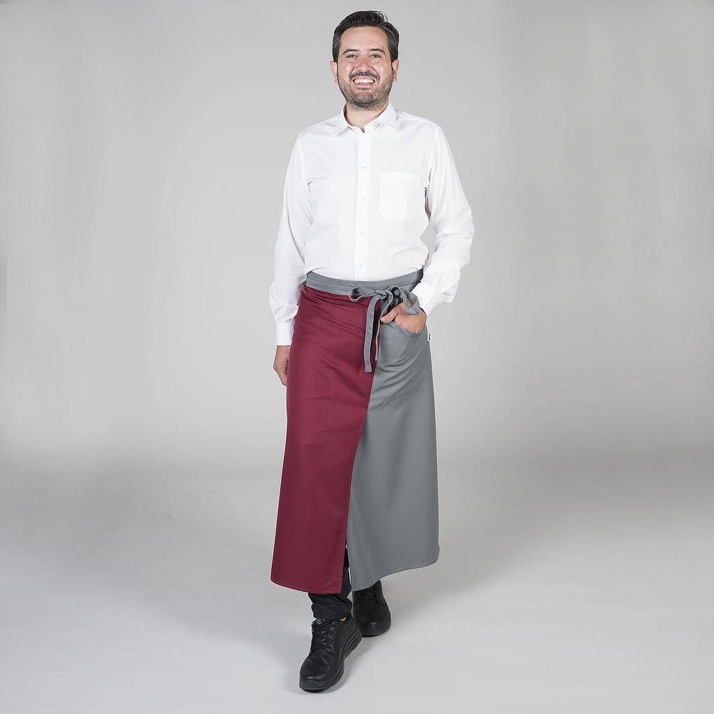 Gary's Bistro blouse tablier long bordeaux 90x110
