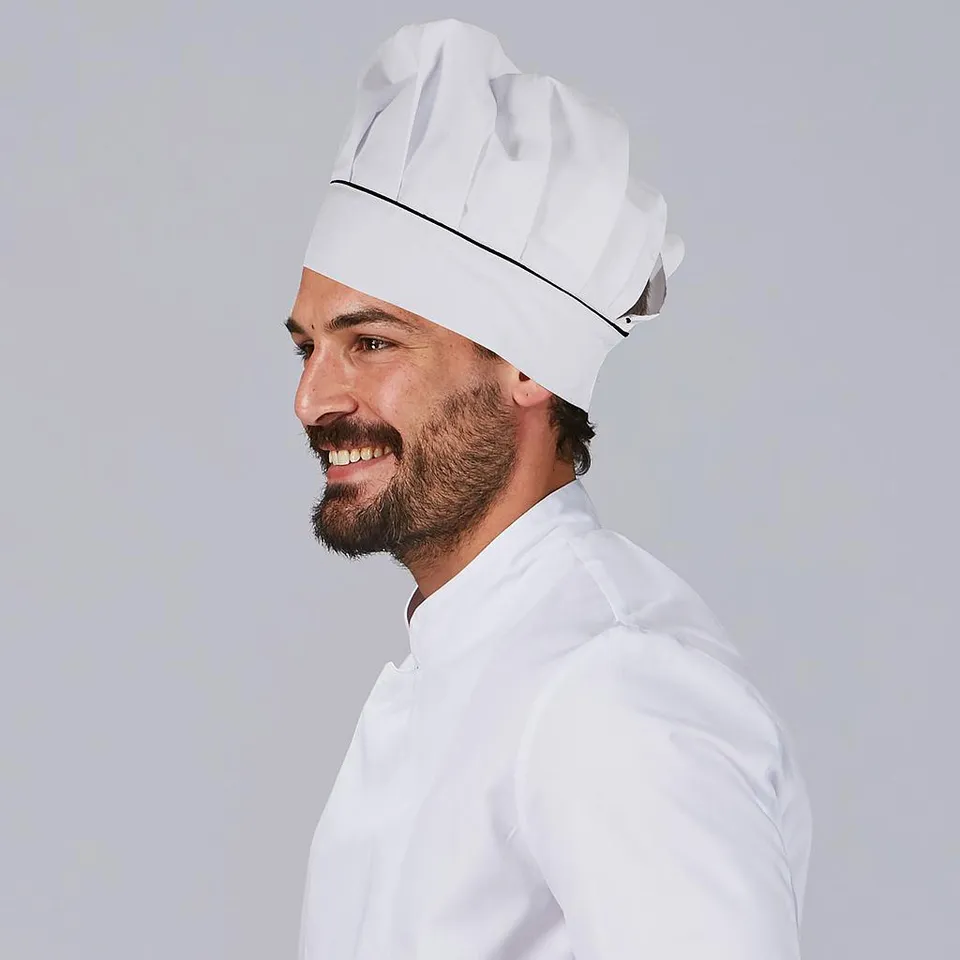 Gary's toque chef blanche velcro réglable taille unique