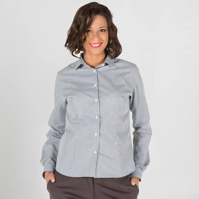Gary's Bianca chemise femme slim vichy gris