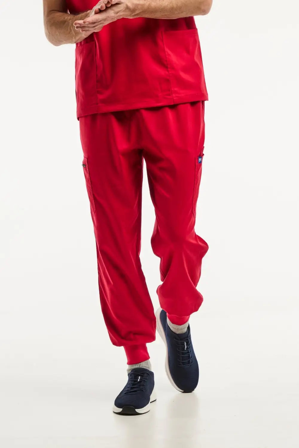 Aelin LUCA pantalon médical jogger homme rouge stretch