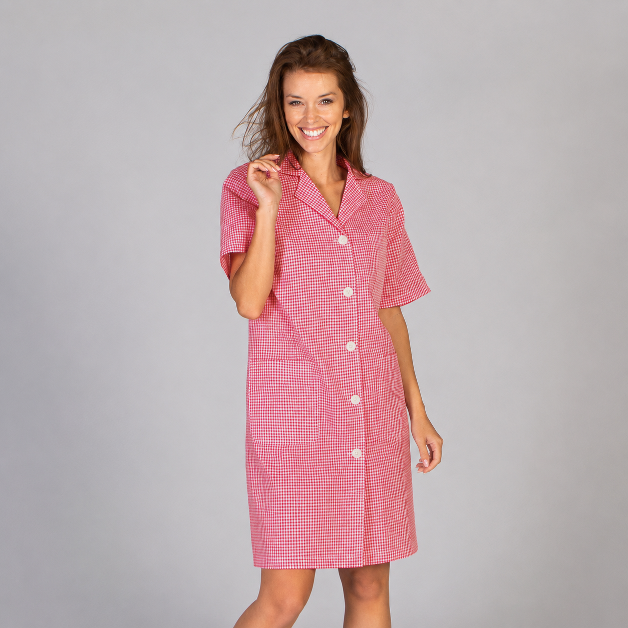 GARY'S Vichy blouse femme manches courtes carreaux