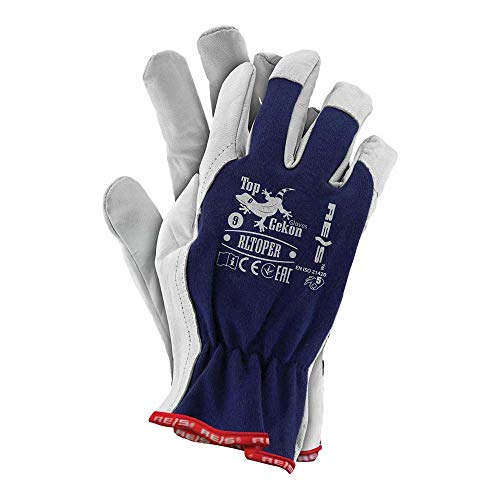 Reis Rltoper 8 gants de travail cuir chèvre bleu taille 8 lot 12