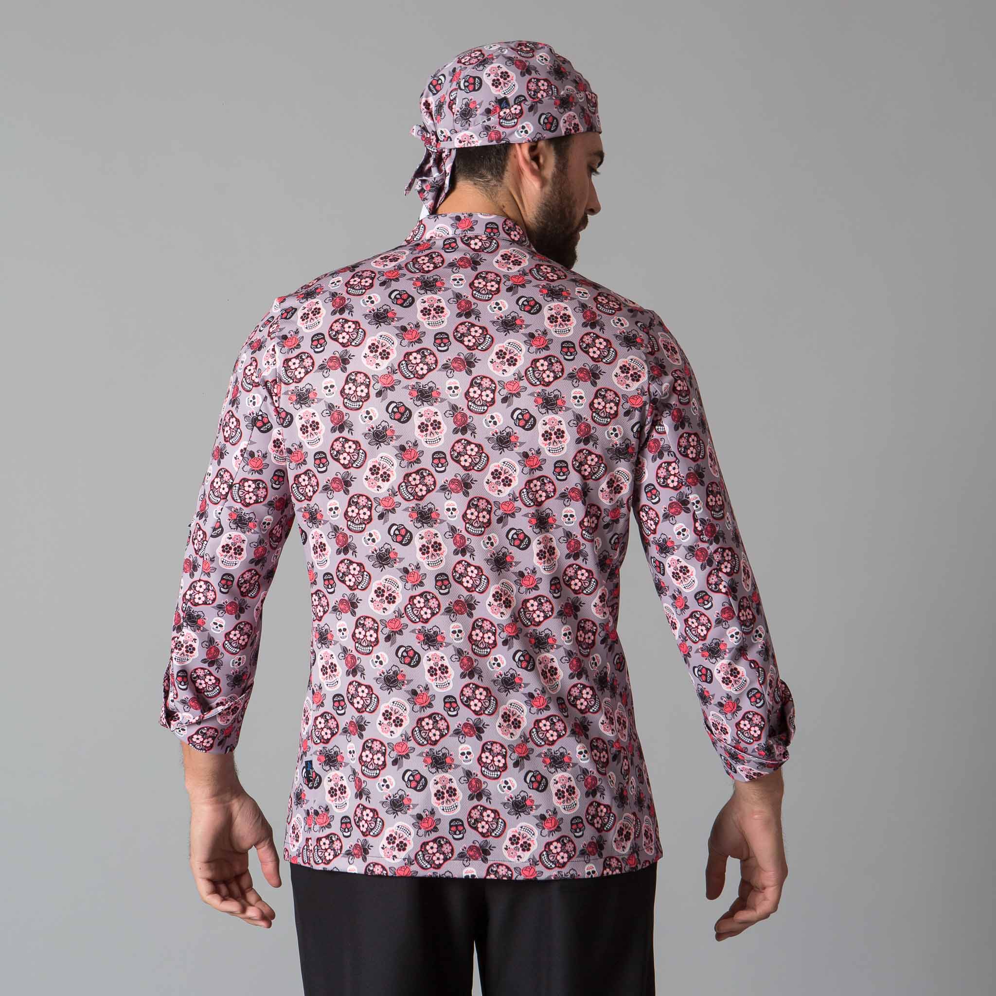 GARY'S Catrina veste de cuisine coton crânes XS