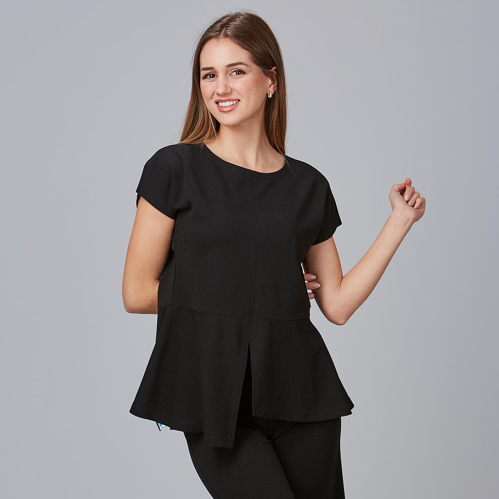 GARY'S Veza blouse esthétique noire manches courtes
