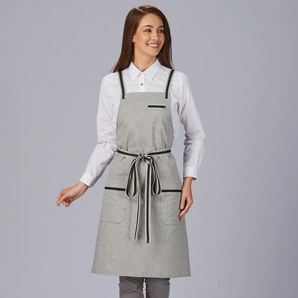 GARY'S tablier bavette gris 88x74 cm à poche