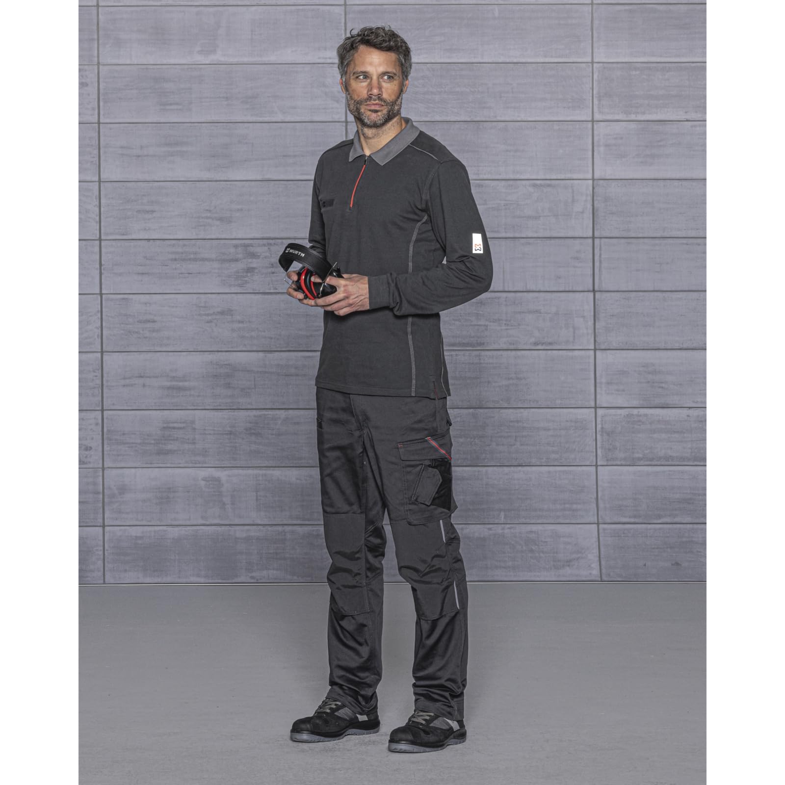 Würth MODYF Stretch X Polo Manches Longues Anthracite XXL