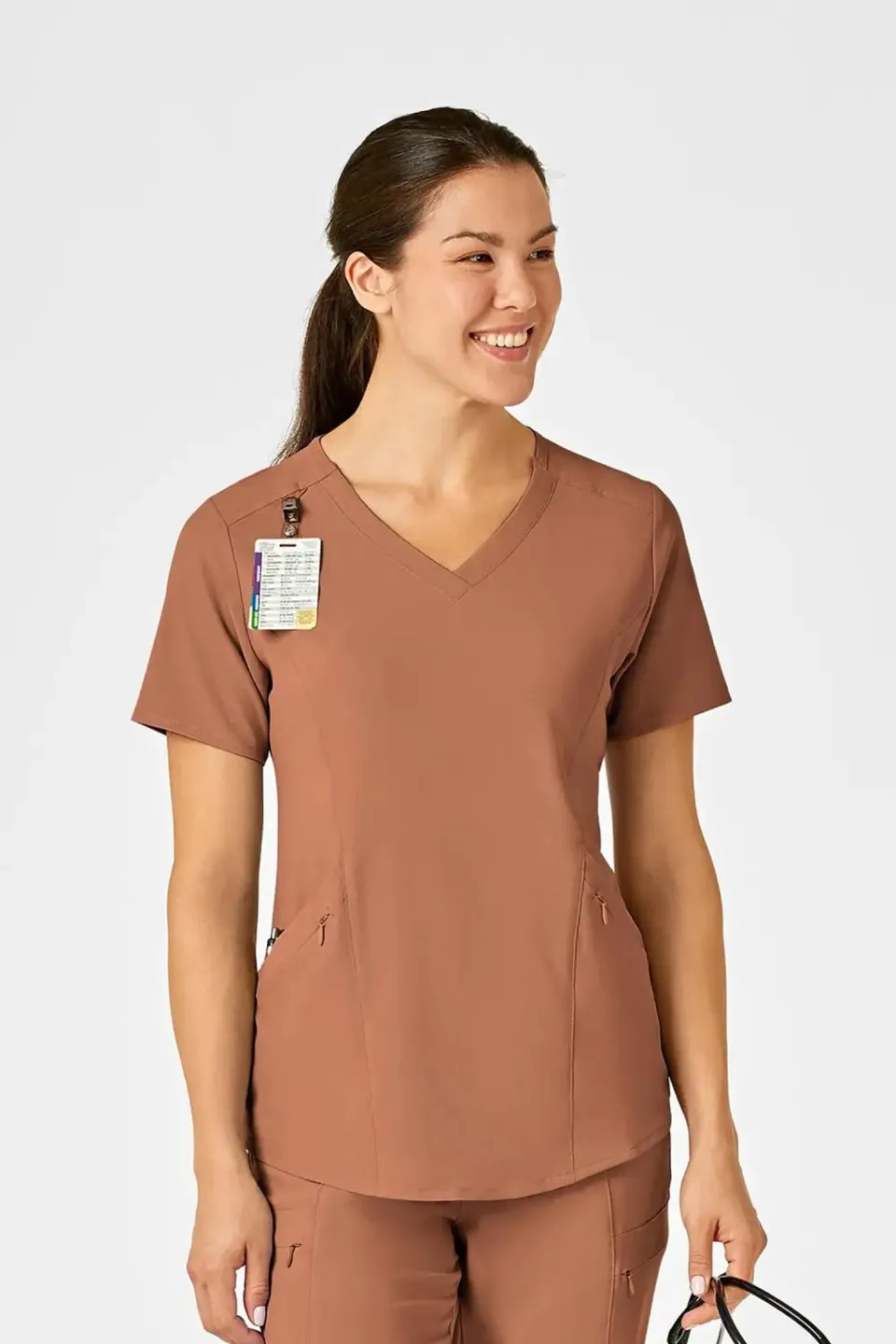 Aelin EMMA Renew tunique médicale femme marron 4 poches