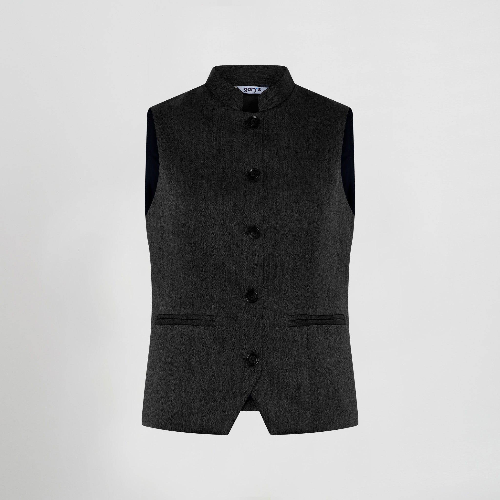GARY'S Carrasco gilet femme noir col mao stretch