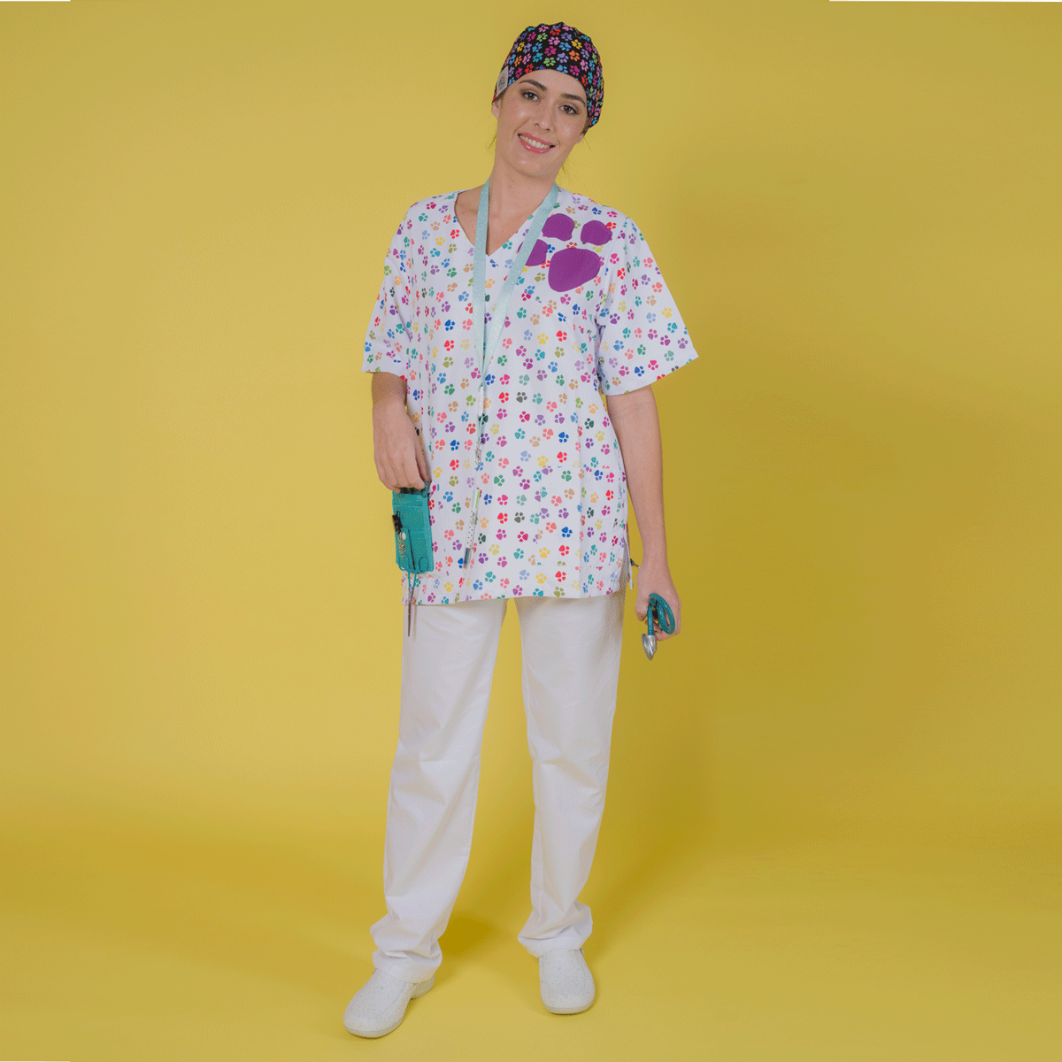 Enfermania Ropa Blouse médicale Huellas microfibre blanche