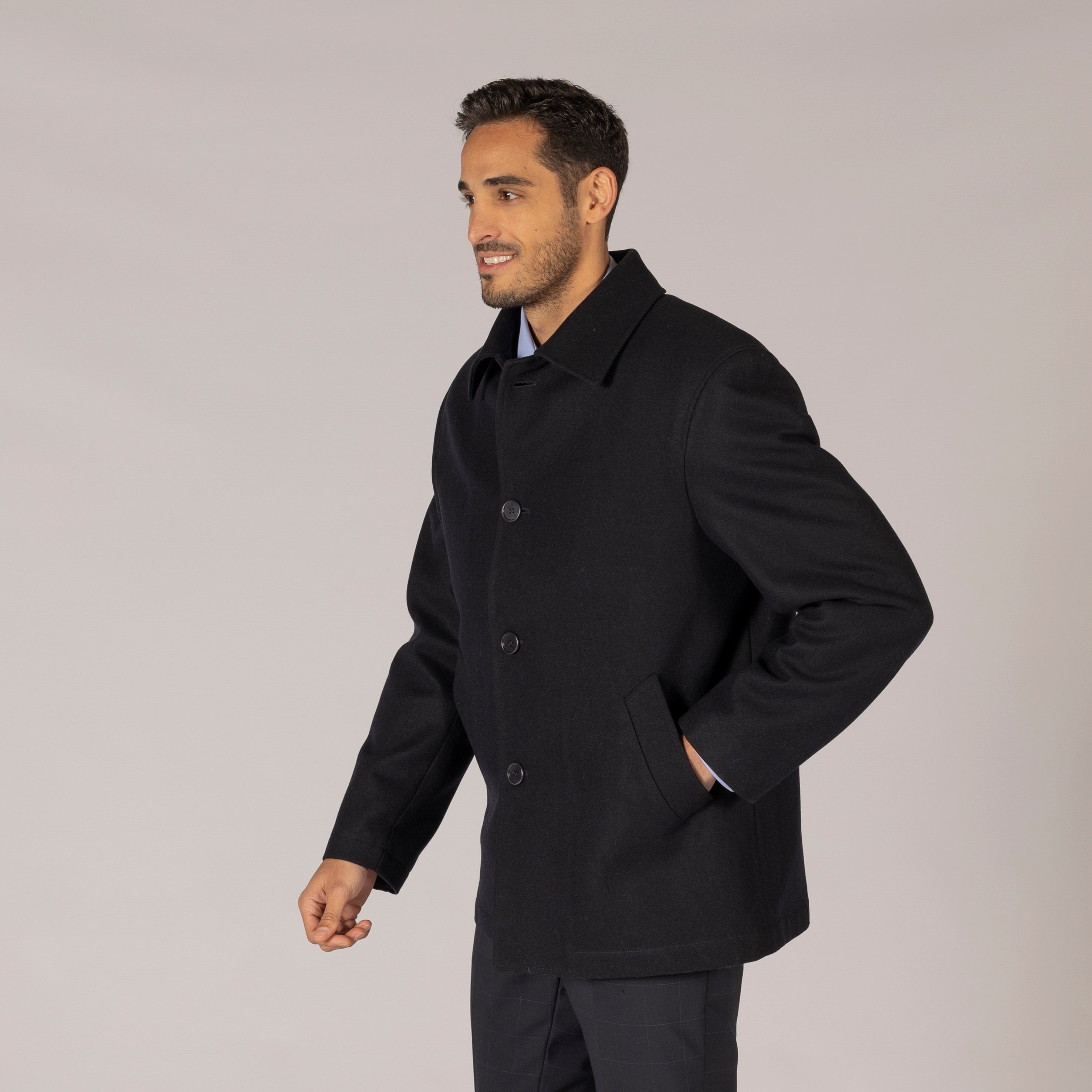 Gary's Jackets Coat Man Mouflon manteau marine chaud