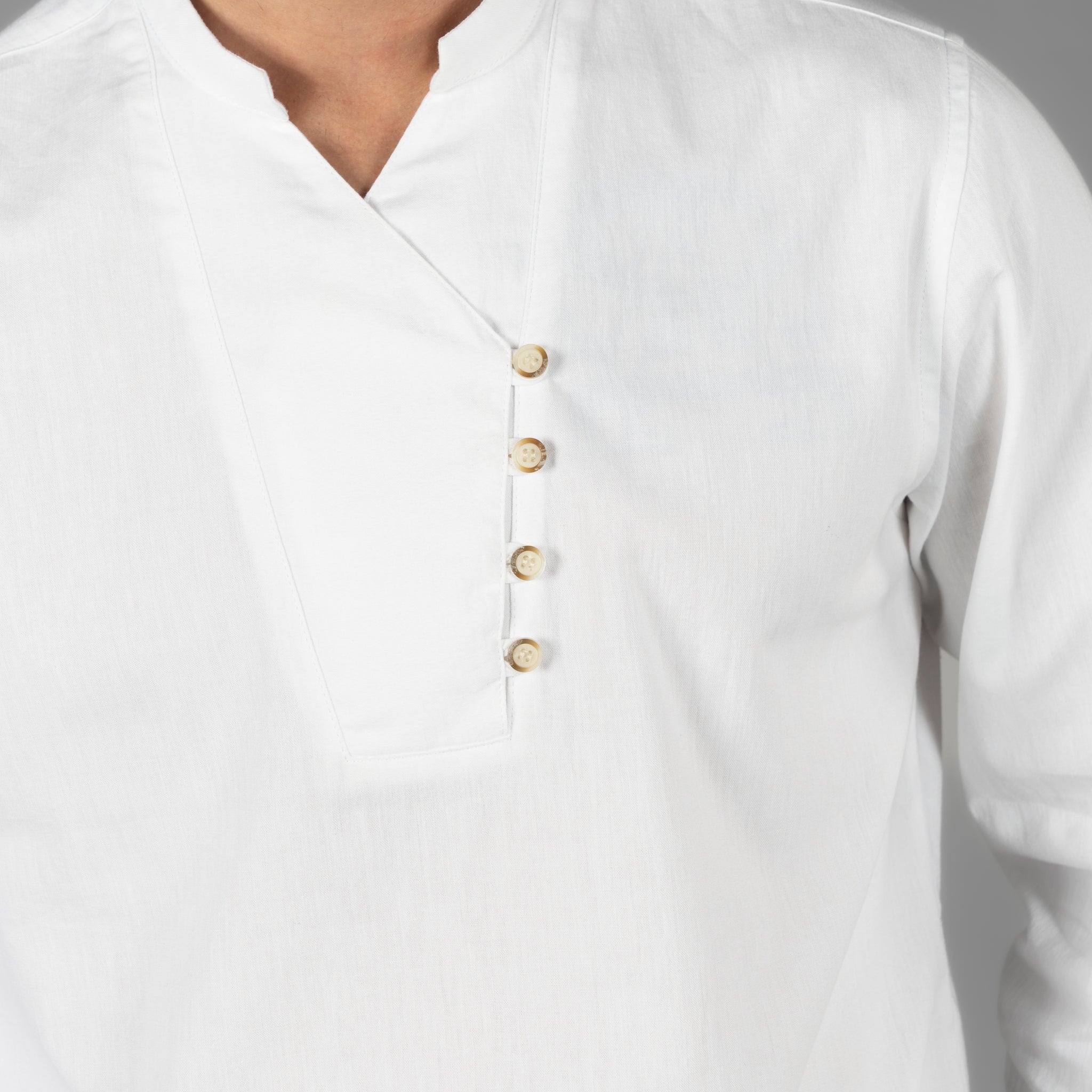 Gary's Shirts chemise homme Nias chambray beige col mao
