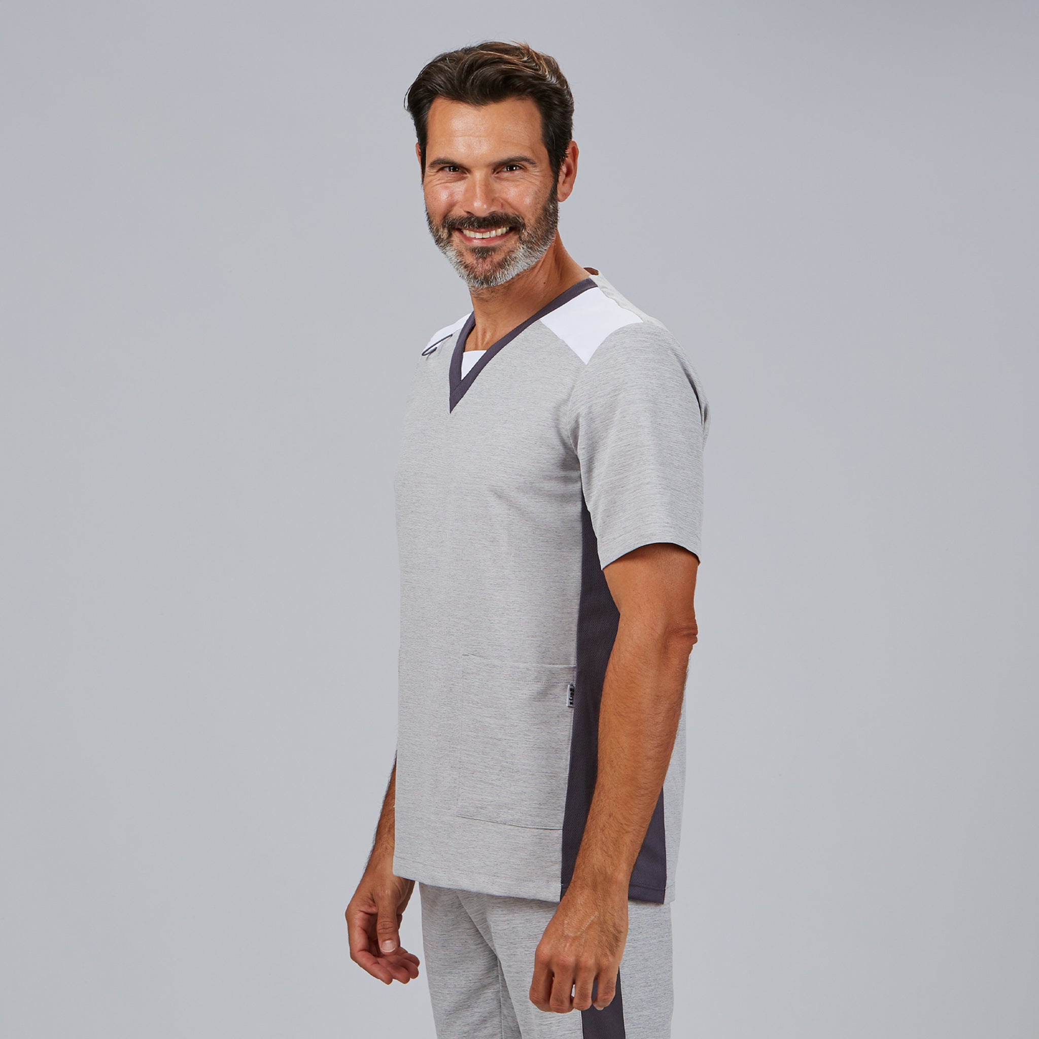 GARY'S Blouses Fidel blouse médicale homme gris perle stretch