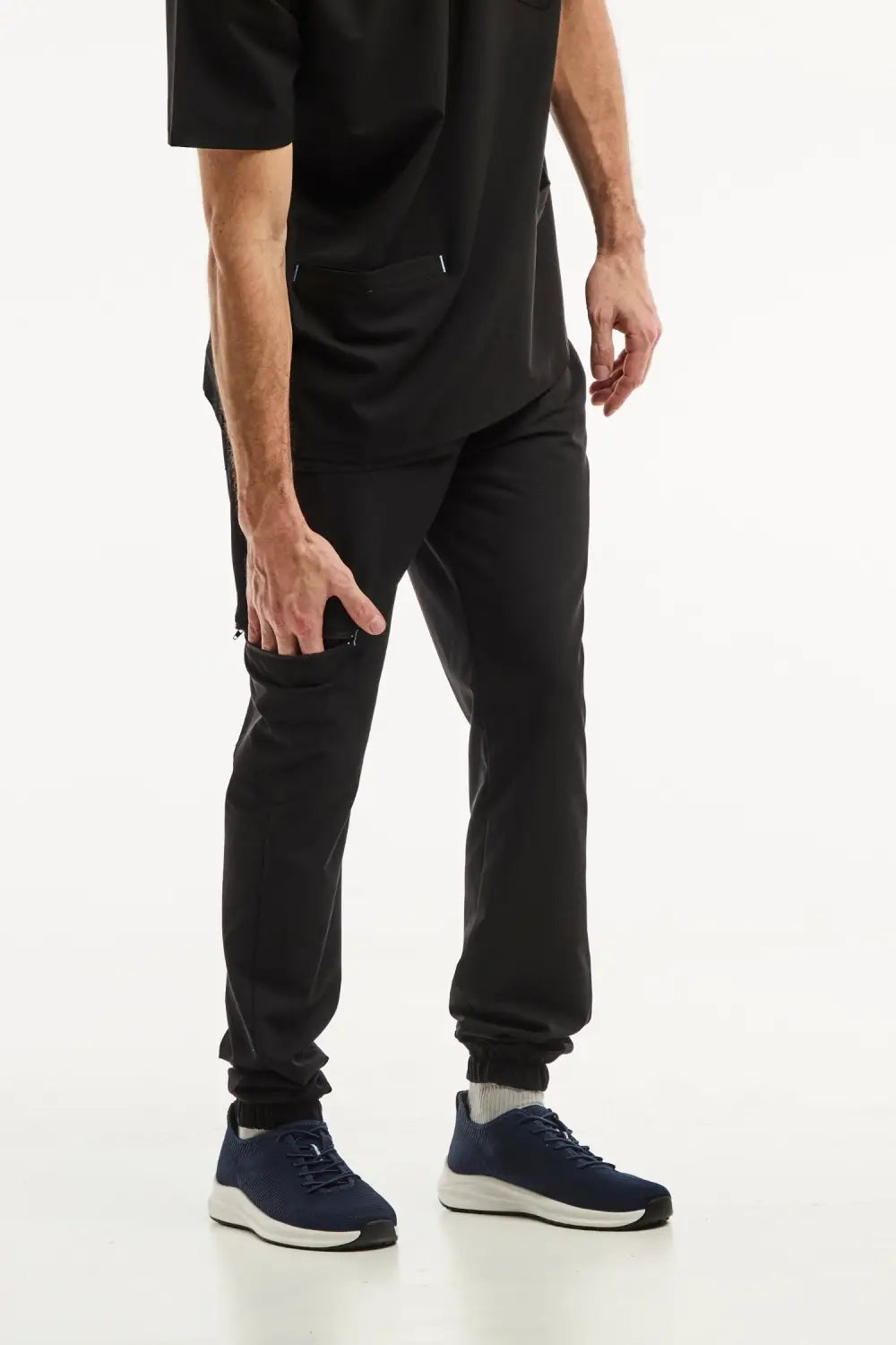 Aelin Slimfit NEW pantalon médical homme noir extensible